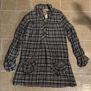 Plaid Long Sleeve Tunic